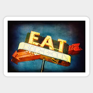 Eat Barbecue Vintage Sign Sticker